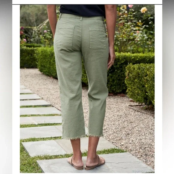 Frank & Eileen Kinsale Trouser Italian Performance Linen Sage Size 10 - Picture 3 of 9